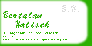 bertalan walisch business card